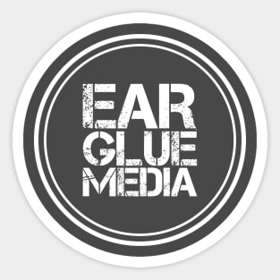 Ear Glue Media Official Big and Bold Logo (white font) Sticker